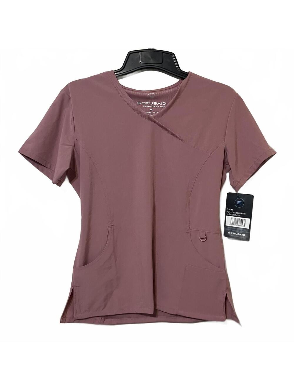 Scrubaid Performance Mauve Women's Medical Scrub Top Pockets Size Medium-New
